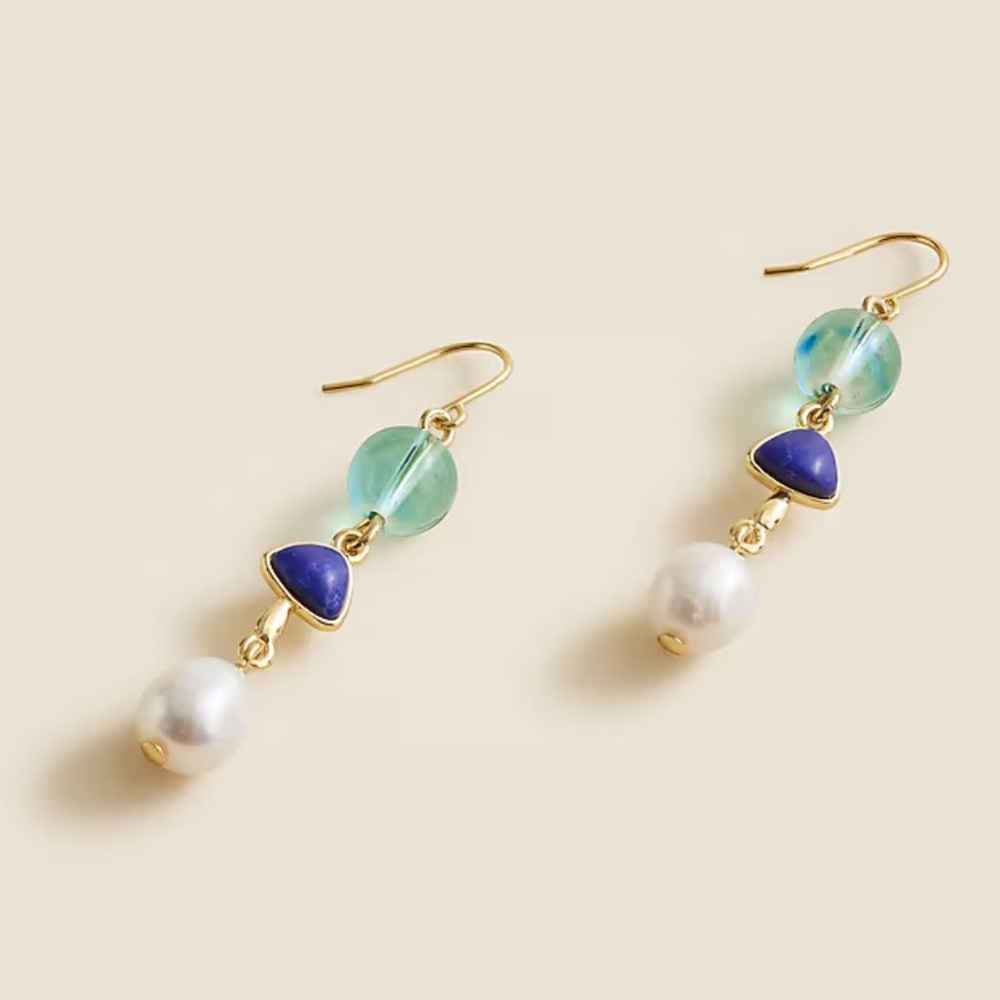 NWT J. Crew Freshwater pearl and bead drop earrings